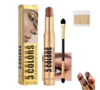 3-in-1 Gradient Eyeshadow Stick - One-Swipe,Waterproof, Curved Nib, Matte Gradient Glitter 3 In 1 Eyeshadow Stick, Blendable Metallic Shimmer Lightweight Long-Lasting for Daily Makeup (01#)