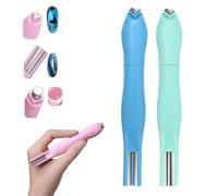 3-in-1 Heart Round Line Shape Nail Art Magnet Pen, Heart, Round & Line Shapes, Upgraded Magnetic Tool for Cat Eye Gel Polish, DIY French Tip Design Kit for Home Salon (Blue+Green)