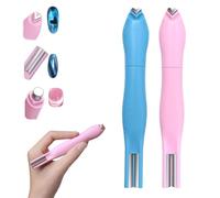 3-in-1 Heart Round Line Shape Nail Art Magnet Pen, Heart, Round & Line Shapes, Upgraded Magnetic Tool for Cat Eye Gel Polish, DIY French Tip Design Kit for Home Salon (Blue+Pink)