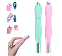3-in-1 Heart Round Line Shape Nail Art Magnet Pen, Heart, Round & Line Shapes, Upgraded Magnetic Tool for Cat Eye Gel Polish, DIY French Tip Design Kit for Home Salon (Green+Pink)