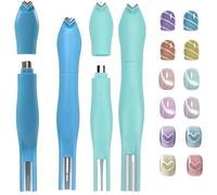 3-in-1 Heart Shape Round Line Shape Nail Art Magnet Pen,Heart Magnet for Cat Eye Gel Polish, 2025 New Magnetic Nail Art Tool for DIY Nails Salon Decoration (Blue+Green)