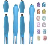 3-in-1 Heart Shape Round Line Shape Nail Art Magnet Pen,Heart Magnet for Cat Eye Gel Polish, 2025 New Magnetic Nail Art Tool for DIY Nails Salon Decoration (Blue+Blue)