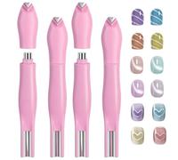 3-in-1 Heart Shape Round Line Shape Nail Art Magnet Pen,Heart Magnet for Cat Eye Gel Polish, 2025 New Magnetic Nail Art Tool for DIY Nails Salon Decoration (pink+pink)