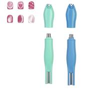 3-In-1 Heart Shape Round Line Shape Nail Art Magnet Pen, Heart Magnet for Cat Eye Gel Polish, French Tip Tool, Nail Magnet for DIY Nails Salon Decoration, Double-Head Detachable (2pcs-C)