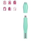 3-In-1 Heart Shape Round Line Shape Nail Art Magnet Pen, Heart Magnet for Cat Eye Gel Polish, French Tip Tool, Nail Magnet for DIY Nails Salon Decoration, Double-Head Detachable (Green)