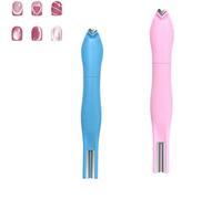 3-in-1 Heart Shape Round Line Shape Nail Art Magnet Pen - Heart, Round & Line Shapes, Hearts Magnet for Cat Eye Gel Polish, Diy Manicure Kit for Home and Salon Use (Blue+Pink)