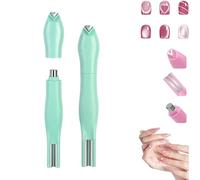 3-In-1 Heart Shape Round Line Shape Nail Art Magnet Pen - Heart, Round & Line Shapes, Hearts Magnet for Cat Eye Gel Polish, for DIY Nail Salon Decorations (Green)