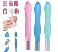 3-In-1 Heart Shape Round Line Shape Nail Art Magnet Pen, Multi-Pattern Magnetic Design Tool for Cat Eye Gel Polish, French Tip Guide, Professional & Home Manicure Use (All 3pcs)