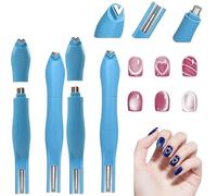 3-in-1 Heart Shape Round Line Shape Nail Art Magnet Pen, Strong Heart Shapes Magnet Pen for Cat Eye Gel Polish, Magnetic Nail Art Tool for DIY Nails Salon Decoration