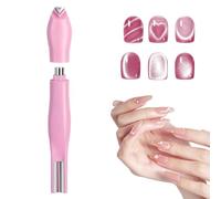 3-in-1 Heart Shape Round Line Shape Nail Art Magnet Pens, 3-in-1 Heart Magnet for Cat Eye Gel Polish, for DIY Nails Decoration (Pink,1pc)