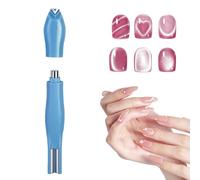 3-in-1 Heart Shape Round Line Shape Nail Art Magnet Pens, 3-in-1 Heart Magnet for Cat Eye Gel Polish, for DIY Nails Decoration (Blue,1pc)