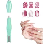3-in-1 Heart Shape Round Line Shape Nail Art Magnet Pens, 3-in-1 Heart Magnet for Cat Eye Gel Polish, for DIY Nails Decoration (Vert)