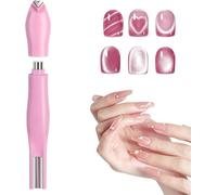 3-in-1 Heart Shape Round Line Shape Nail Art Magnet Pens, 3-in-1 Heart Magnet for Cat Eye Gel Polish, for DIY Nails Decoration (Rose)