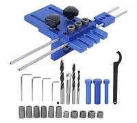 3 - in - 1 Hole Opener Punch Locator, Woodworking Positioning Tool, Aluminum Alloy 6061 Drill Guide with 4 Drill Bits and Fastening Kit for Precise Wood Processing Hardware Accesso