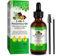 3 In 1 Huile De Romarin Pour Cheveux, 100% Naturel Huile De Croissance Des Cheveux Avec Romarin, Black Castor Et Batana Oil, Stimule La Pousse Des Cheveux, Traitement De Perte De Cheveux, 60 Ml