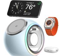 3 in 1 Induction Charger,Fast Wireless Charging Dock,Magnetic Charger Compatible with iPhone 15 14 13 12 Pro/Max/Plus,Apple Watch 9 8 SE 7 6 5 4 3 2,Airpods 2/3/Pro-Blue