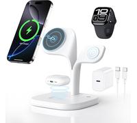 3 In 1 Induction Charger For Iphone For Magsafe Wireless Charging Station For Apple Iphone 17 16 15 14 13 12 Series,For Apple Watch 11 10 9 8 7 6 5 4 3 2 Se Ultra,Airpods 4 3 2 Pro Pro 2.[B11]