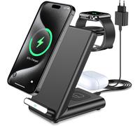 3 In 1 Induction Charger, Wireless Charger For Iphone 16 15 14 13 12 11 Pro Max Mini Plus/16e/Xs/8, Charging Station For Apple Watch Ultra 10 9 8 7 6 Se 5 4 3, Air-Pods Pro-With 20w Pd Charger