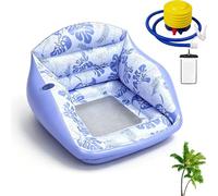 3-in-1 Inflatable Pool Lounge Chair, 34in Floating Water Sofa with Cup Holder & Backrest, Adult Large Inflatable Water Sofa, U-Shaped Inflatables Sofas Pool Float for Party Summer Vacation (Purple)