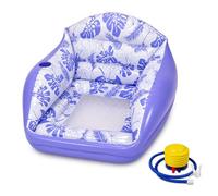 3-in-1 Inflatable Pool Lounge Chair, Pool Float Chair with Cup Holder, Floating Water Hammock Sofa for Adults,Adult Pool Floats for Lake, Beach, Summer Relaxation (Purple)
