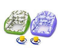 3-in-1 Inflatable Pool Lounge Chair, Pool Float Chair with Cup Holder, Floating Water Hammock Sofa for Adults,Adult Pool Floats for Lake, Beach, Summer Relaxation (2pcs-A)