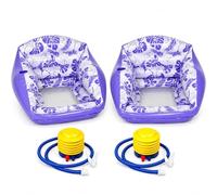 3-in-1 Inflatable Pool Lounge Chair, Pool Float Chair with Cup Holder, Floating Water Hammock Sofa for Adults,Adult Pool Floats for Lake, Beach, Summer Relaxation (2pcs-C)