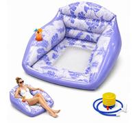 3 in 1 Inflatable Pool Lounge Chair, Sofa Pools for Outside Inflatable, U-Shaped Water Inflatable Pool Lounge Chairs with Cup Holder，Purple，Purple