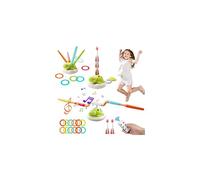 3 IN 1 Jeux Exterieur Enfant Kit, Jeu de Lancer d’Anneaux, FuséE Jouet, Saut Musical, Jeux Enfants 3 4 5 6 7 8 9 Ans Noel Jeuxs, Fille GarçOn Cadeau Anniversaire, Loisir d’agilité pour Petits et Grand