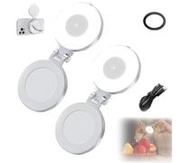 3-in-1 Magnetic Beauty Selfie Light for Phones, Foldable Magnetic Beauty Light for Phones, 3 Color Soft Light, rotatable, with Mirror (2pcs)