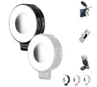 3-in-1 Magnetic Beauty Selfie Light for Phones, Foldable Magnetic Fill Light, 360° Foldable Selfie Ring Fill Lights with Mirror, 3 Lights Modes, for Makeup & Photography (Black+White)