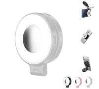3-in-1 Magnetic Beauty Selfie Light for Phones, Foldable Magnetic Fill Light, 360° Foldable Selfie Ring Fill Lights with Mirror, 3 Lights Modes, for Makeup & Photography (White)