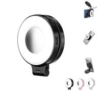3-in-1 Magnetic Beauty Selfie Light for Phones, Foldable Magnetic Fill Light, 360° Foldable Selfie Ring Fill Lights with Mirror, 3 Lights Modes, for Makeup & Photography (Black)
