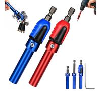 3-in-1 Magnetic Socket Bit Set With Adjustable Depth Sleeve，1/4-Inch Hex，2 PCS | Magnetic Hold Keeps Screws from Dropping, Adjustable Reach for Different Screw Depths for Furniture Assembly (Mix)
