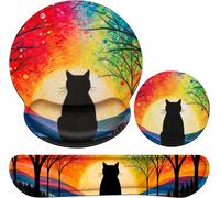 3 in 1 Mouse Pad,Ergonomic Wrist Rest Pad with Gel Memory Foam Cushion for Computer,Laptop,Home,Office,Gaming