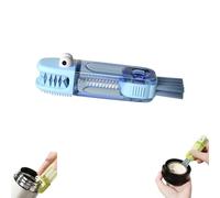 3-in-1 Multi-Function Gap Cleaner, Gap Brush Bottle Cleaner Cap Lid, Home Kitchen Crevice Cleaning Tools with U-Shaped Silicone Brushs (Blue)