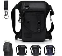 3-in-1 Multifunctional Oxford Leg Bag, Waterproof Tactical Drop Leg Bag for Men Women, Ideal for Cycling Hiking Camping Fishing Motorcycle Travel (Black)