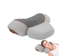 3 in 1 Neck Massager Oreiller,Masseur Dos et Cervicales Oreiller avec Vibration et Traction,pour maison et bureau Soulager Les Douleurs Des Tissus Profonds (Gris)