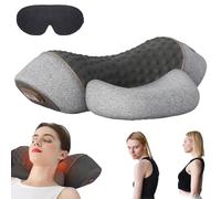 3-in-1 Neck Massager Pillow, Cervical Pillow, Foam Pillows, 3D Ergonomic Cervical Pillow for Neck Back Shoulder Pain Relief with Heating and Traction Function (Gray)