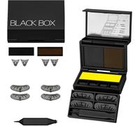 3-in-1 Portable Eye Makeup Kit, Black Box Eyelash Tampon 3 in 1, Eyeliner Waterproof, Mini Compact Travel Size Palette, Waterproof Long-Lasting Ink for Quick Glam, Black & Brown，1 set