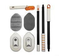 3-in-1 Rotating Floor Brush 60-127cm With Sponge Wiper | 180° Rotating Head, Plastic Build, 7-piece Set, pour ideal For Tiles, Bathtubs, Shower Walls, Bathroom And Kitchen Cleaning