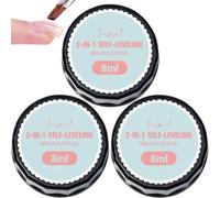 3-in-1 Self-Leveling Nail Builder Gel, Clear Builder Gel for Nails, Self-Leveling Nails Smoothing Gels, 3-in-1 Multi-purpose High Transparency Nail Construction Base Gels (3pcs)