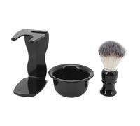 3 in 1 Shaving Brush Bowl Stand Set | Easy to Maintain ABS Shaving Kit with Nylon Fibers | Travel - Friendly Men ' s Grooming Present for Home/Office