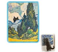 3-in-1 Sisal Cat Scratcher Mat Wall Mounted - Furniture Protector for Couch Corner & Floor, Anti-Slip Scratch Pad with Residue-Free Tape, Durable Agave Fiber Art Rug (E)