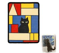 3-in-1 Sisal Cat Scratcher Mat Wall Mounted - Furniture Protector for Couch Corner & Floor, Anti-Slip Scratch Pad with Residue-Free Tape, Durable Agave Fiber Art Rug (G)