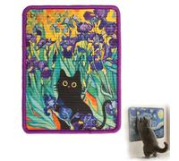 3-in-1 Sisal Cat Scratcher Mat Wall Mounted - Furniture Protector for Couch Corner & Floor, Anti-Slip Scratch Pad with Residue-Free Tape, Durable Agave Fiber Art Rug (F)