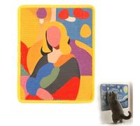 3-in-1 Sisal Cat Scratcher Mat Wall Mounted - Furniture Protector for Couch Corner & Floor, Anti-Slip Scratch Pad with Residue-Free Tape, Durable Agave Fiber Art Rug (H)