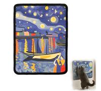 3-in-1 Sisal Cat Scratcher Mat Wall Mounted - Furniture Protector for Couch Corner & Floor, Anti-Slip Scratch Pad with Residue-Free Tape, Durable Agave Fiber Art Rug (I)