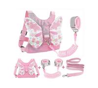 3 in 1 Toddler Harness Leashes + Anti Lost Wrist Link with Key Lock, Kids Harness Children Leash for Girls, 2.5M