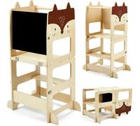 3 in 1 Tour d'apprentissage VIVOLILV Tour d Observation Enfant Montessor 1-3 Ans Tour d'observation Design Renard Bois 92x41x41 cm