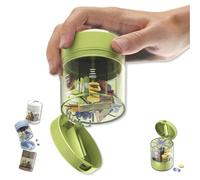 3-in-1 Travel Pill Organizer, 7-Day Portable Mini Pill Box & Medication Dispenser, Portable Daily Pill Box Container with Digital Mark for Daily Medication, Easy to Retrieve Meds (Green)